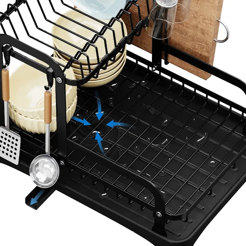 Dish Bowl Drainer Storage Rack Double-ayer Kitchen Sink Dish Drainer Drying Rack Organizer Household Counter Tableware Organizer